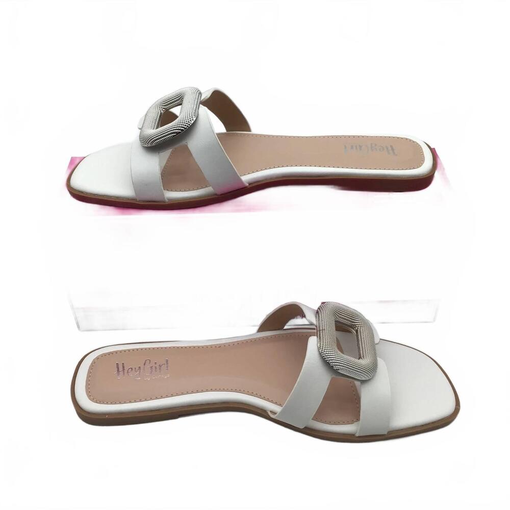 NEW HEY GIRL BY CORKYS women's ring around the rosie sandal in white
